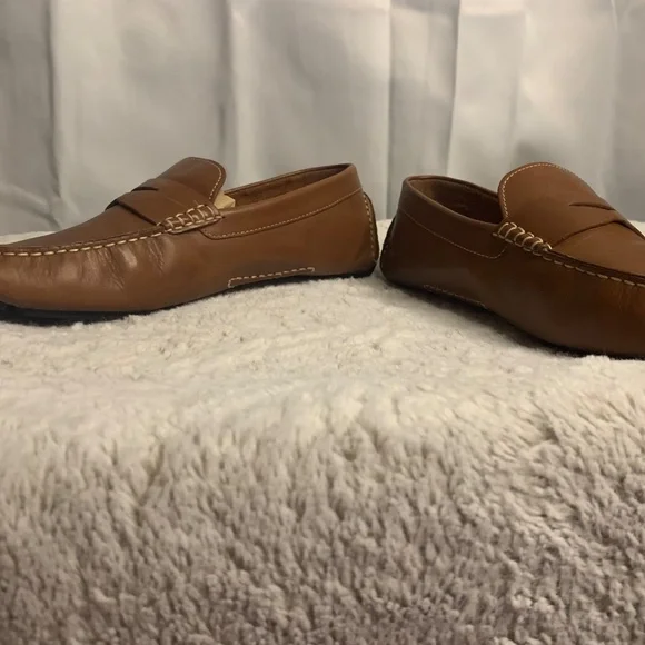 Cole Haan Men's Howland Brown Leather Driving Loafers – Size 10